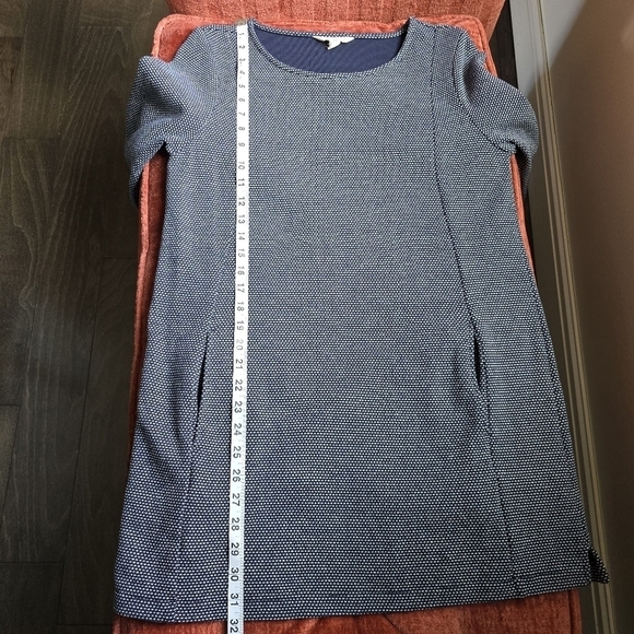 Seasalt Cornwall Navy & Dot Mini Cotton Shift Dress 3/4 Sleeves & Pockets Sz. 6 - Picture 10 of 11